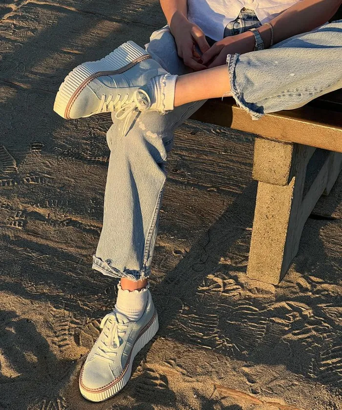 Dolce Vita Tiger Sneakers Light Blue Denim Women Sneakers
