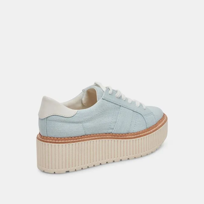 Dolce Vita Tiger Sneakers Light Blue Denim Women Sneakers