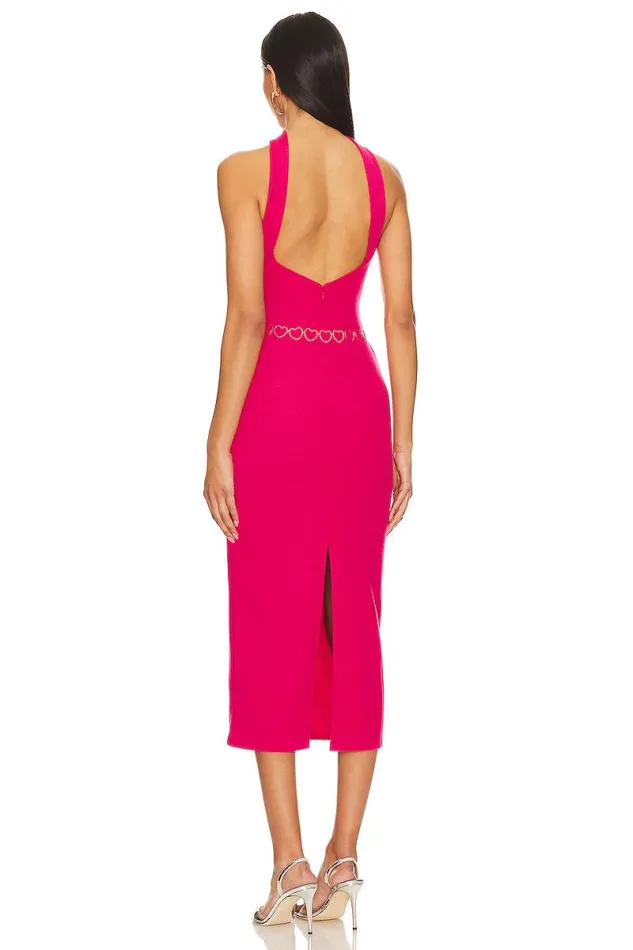 Dominique Midi Dress Dark Pink Women Lovers and Friends Dresses