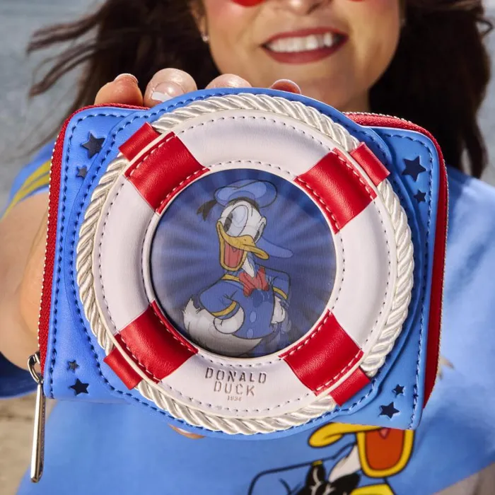 Donald Duck 90th Anniversary Lenticular Zip Around Wallet Unisex Loungefly Bags and Wallets Donald Duck 90th Anniversary Lenticular Zip Around Wallet Unisex Loungefly Bags and Wallets