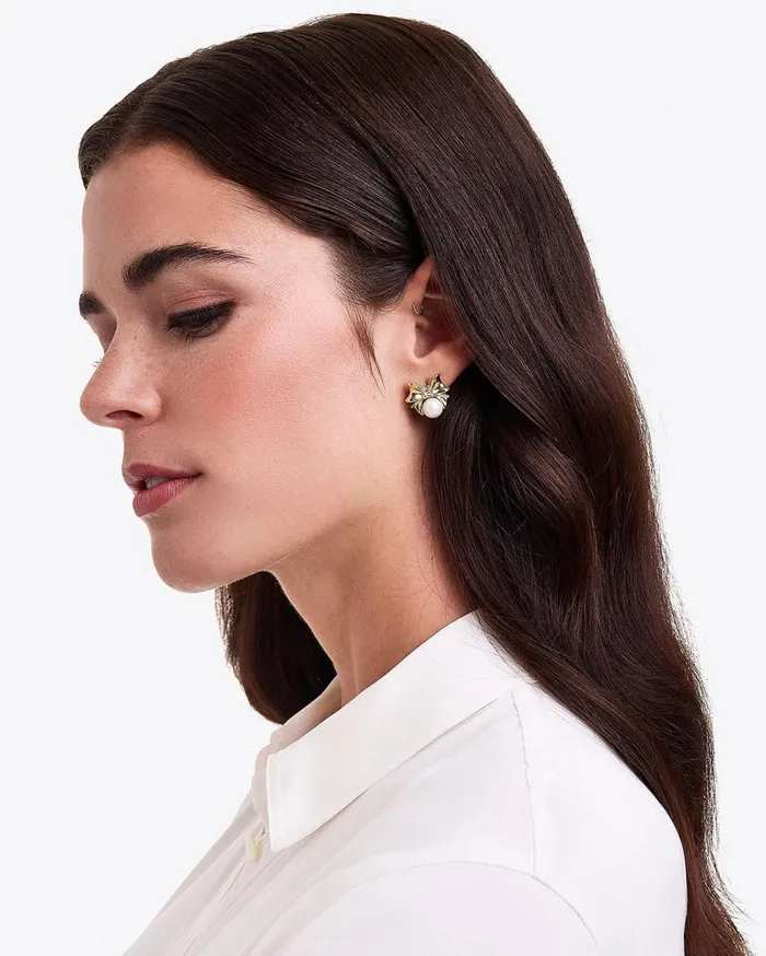 Draper James Books Women Bow Pearl Studs