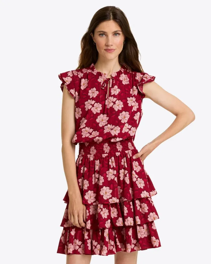 Draper James Dresses Women Alana Tiered Dress In Lurex Crepe