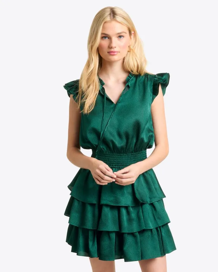 Draper James Dresses Women Alana Tiered Mini Dress In Hammered Satin