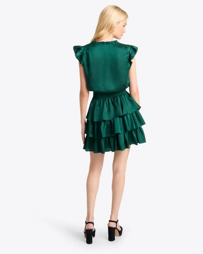 Draper James Dresses Women Alana Tiered Mini Dress In Hammered Satin