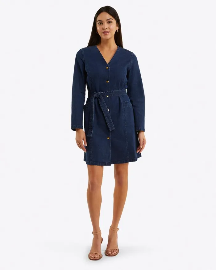 Draper James Dresses Women Colbie Snap Front Dress In Denim