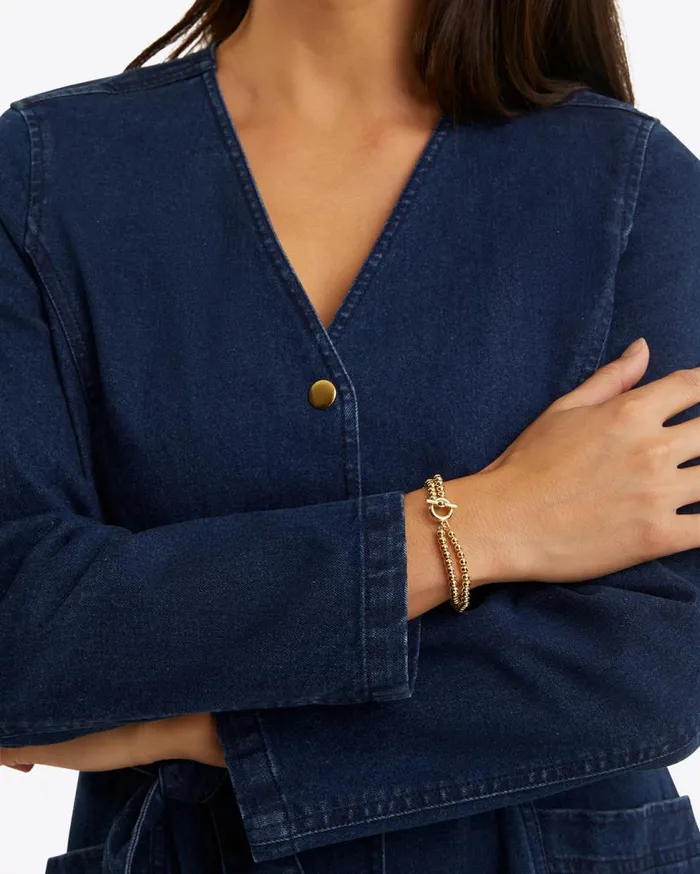 Draper James Dresses Women Colbie Snap Front Dress In Denim