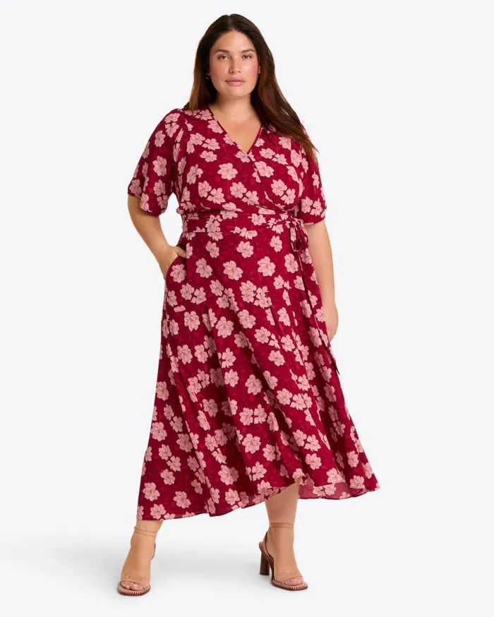 Draper James Dresses Women Fiona Wrap Midi Dress In Lurex Crepe