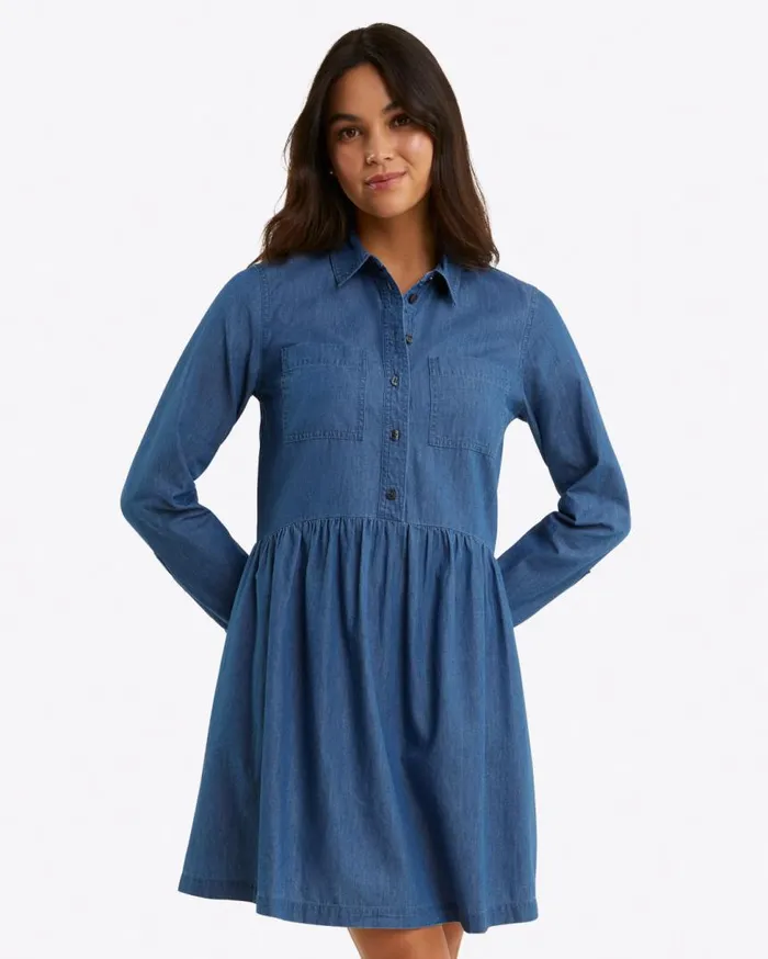 Draper James Dresses Women Sheena Shirtdress In Chambray
