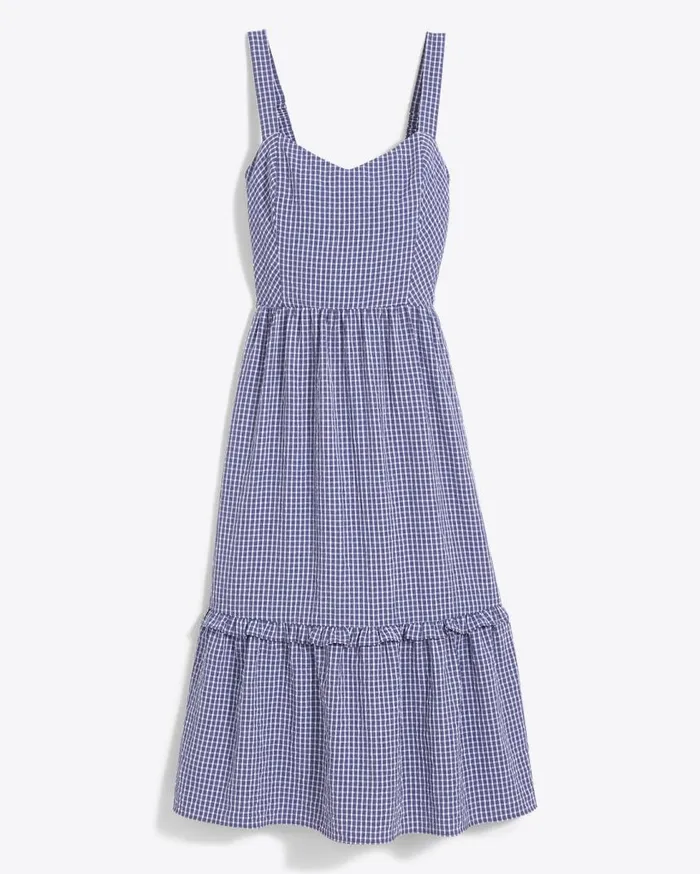 Draper James Extended Sizes Women Martie Tie Back Dress In Gingham Seersucker