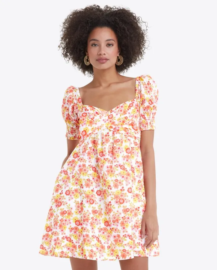 Draper James Extended Sizes Women Tye Mini Dress In Field Blossom