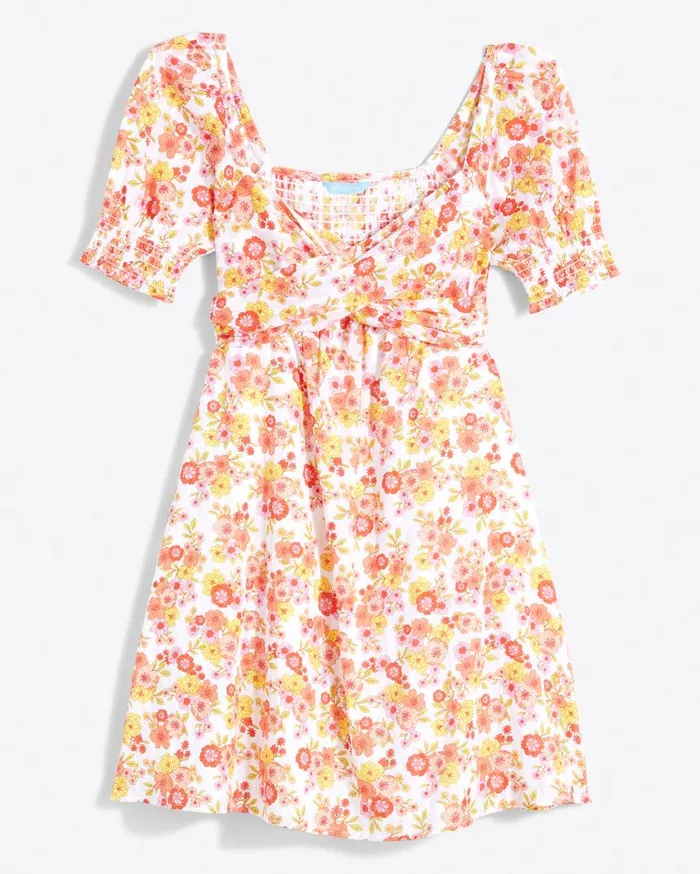 Draper James Extended Sizes Women Tye Mini Dress In Field Blossom