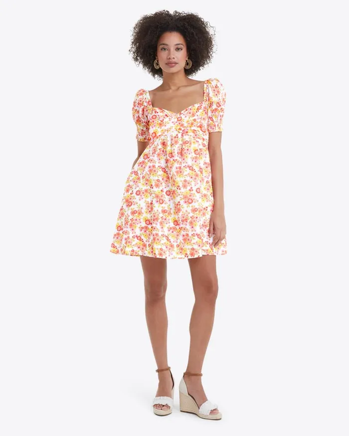 Draper James Extended Sizes Women Tye Mini Dress In Field Blossom