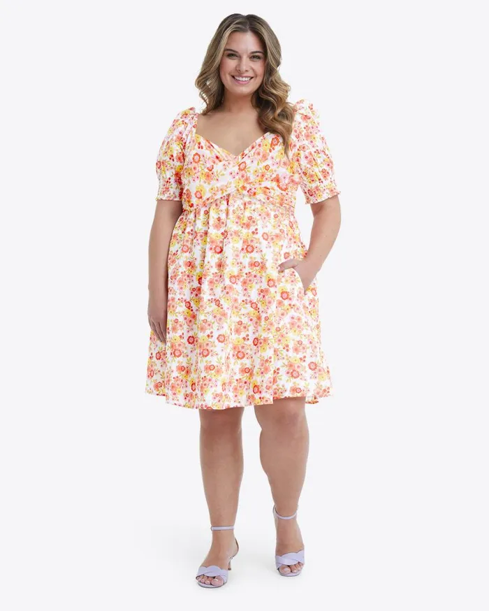 Draper James Extended Sizes Women Tye Mini Dress In Field Blossom