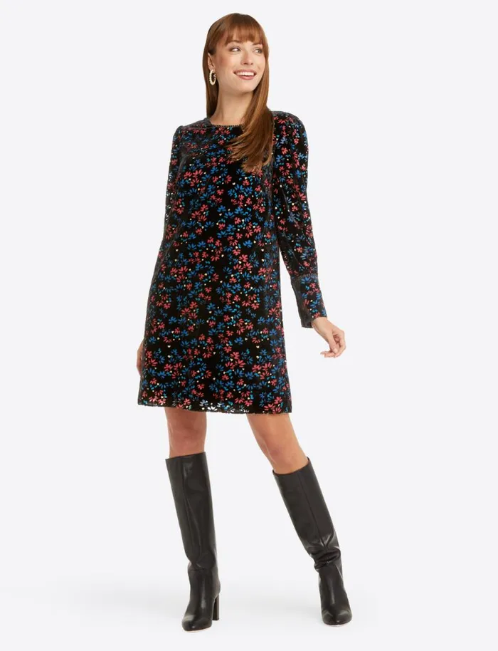 Draper James Extended Sizes Women Velvet Shift Dress In Holly