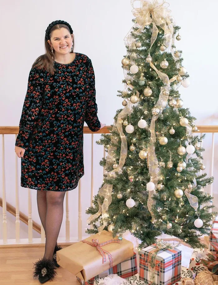 Draper James Extended Sizes Women Velvet Shift Dress In Holly