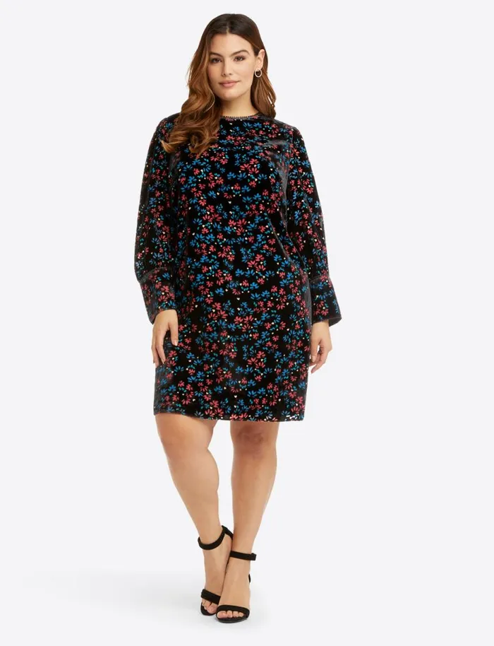 Draper James Extended Sizes Women Velvet Shift Dress In Holly