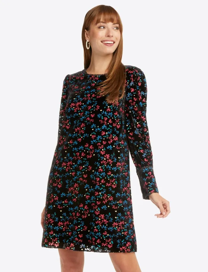Draper James Extended Sizes Women Velvet Shift Dress In Holly