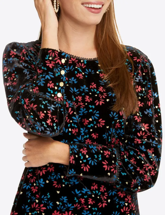 Draper James Extended Sizes Women Velvet Shift Dress In Holly