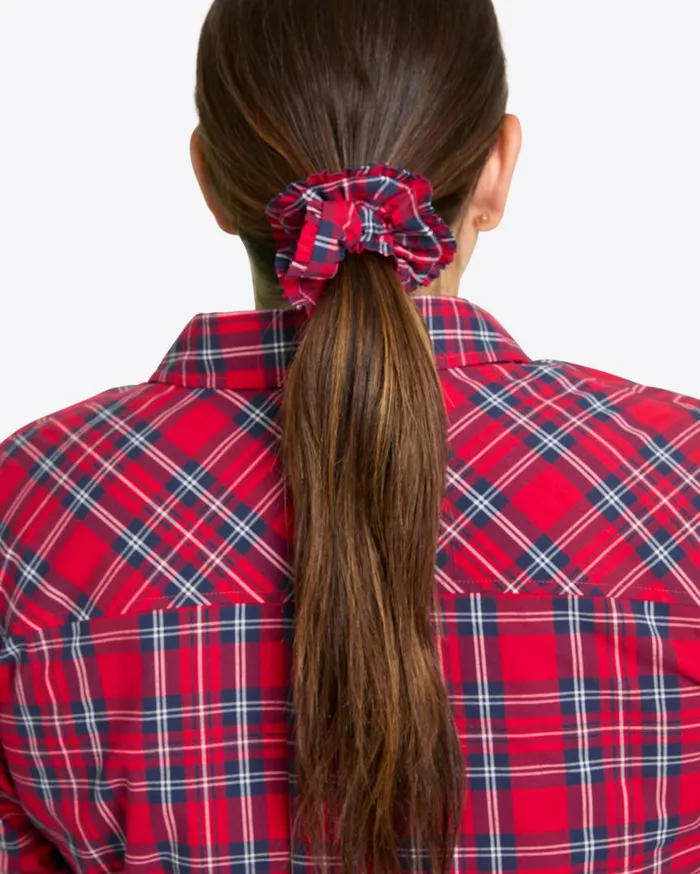 Draper James Hats and Hair Women Ruffle Scrunchie In Angie Plaid