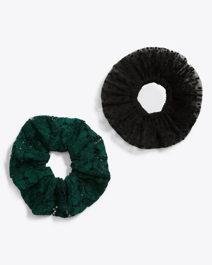 Draper James Hats and Hair Women Tulle And Lace Scrunchie Set