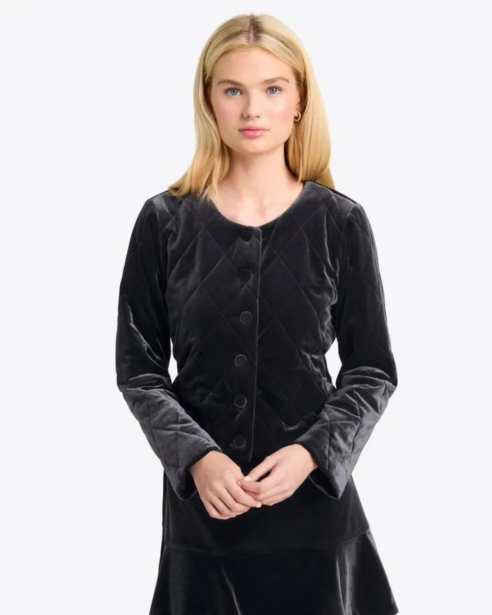 Draper James Jackets and Outerwear Women Quilted Jacket In Velvet