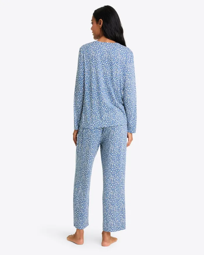 Draper James Lounge and Pajamas Women Amelia Pajama Set In Popcorn Ditsy Floral