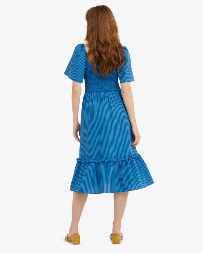 Draper James Midi and Maxi Women Deana Smocked Dress In Canopy Stripe