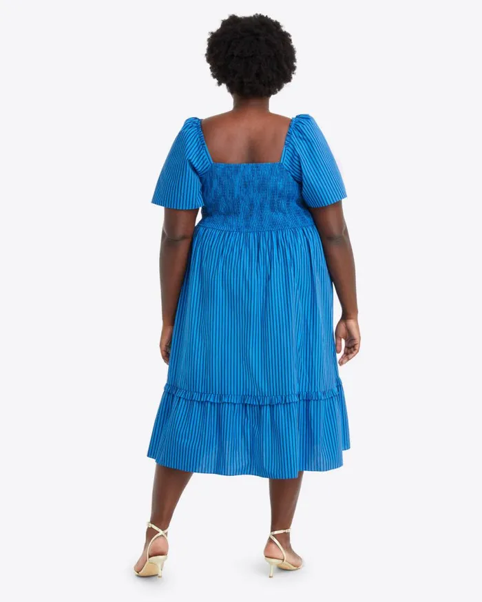 Draper James Midi and Maxi Women Deana Smocked Dress In Canopy Stripe