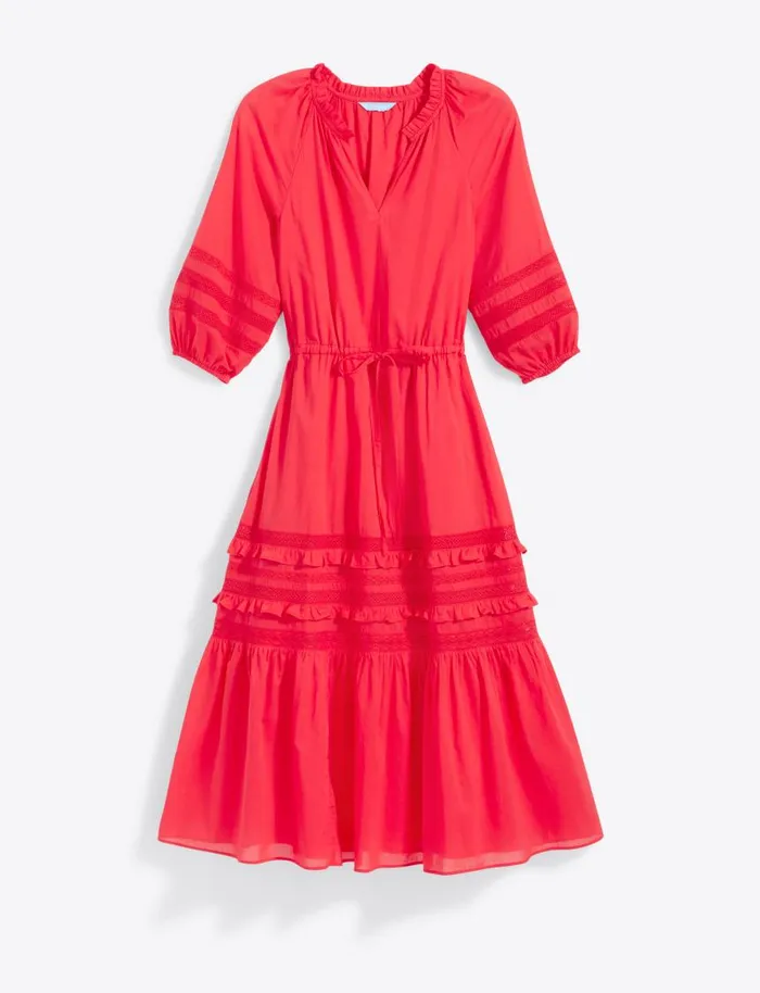 Draper James Midi and Maxi Women Martina Midi Dress In Embroidered Stripe