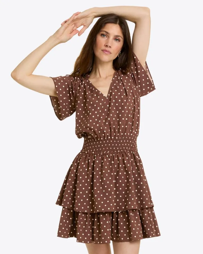 Draper James Mini Women Alana Tiered Dress In Matte Satin