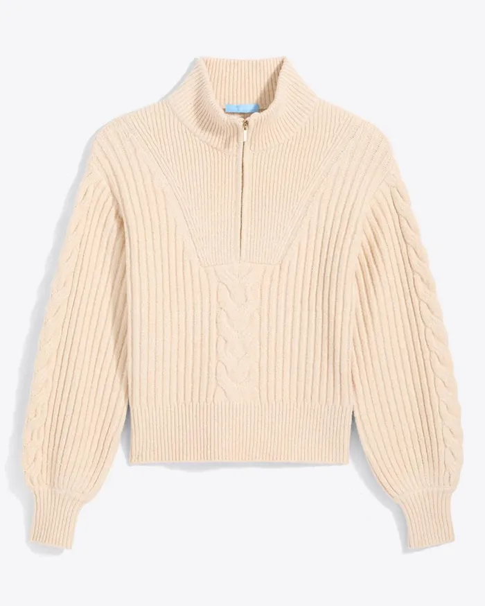 Draper James Sweaters Women Quarter Zip Cableknit Sweater