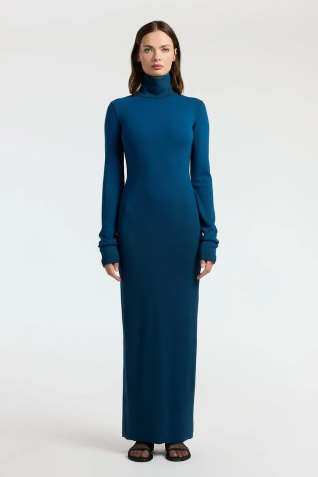 Dresses Skirts Women COTTON CITIZEN Verona Turtleneck Maxi Dress Harbor Cast