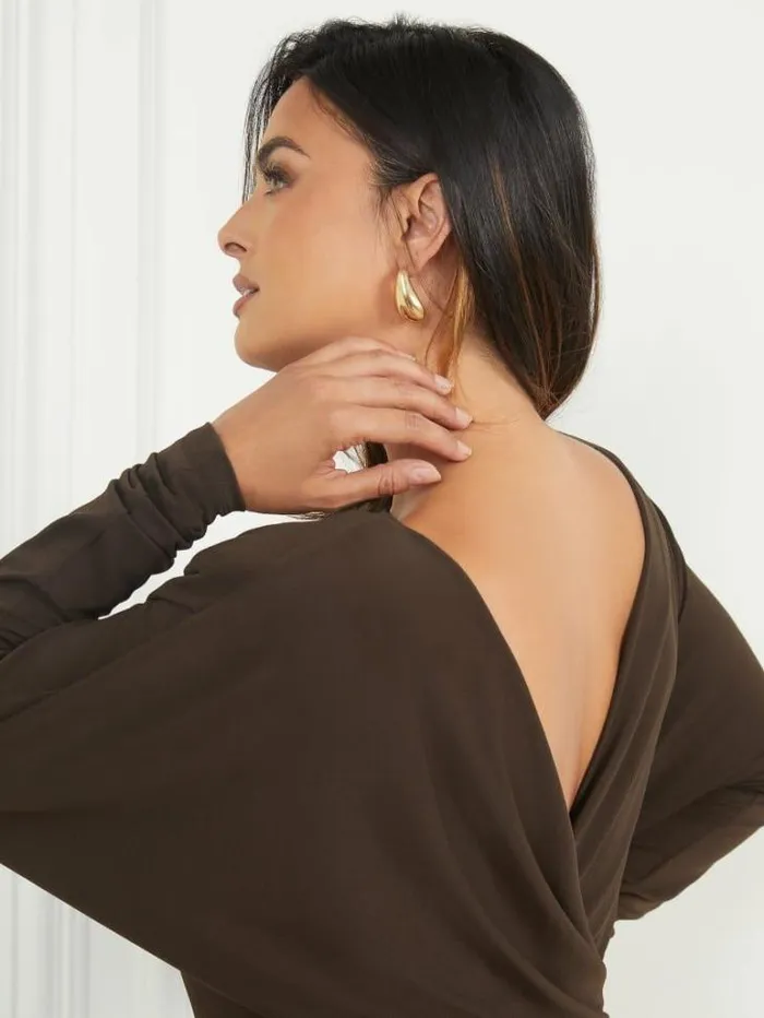 Dresses Women Marciano Cassie Dress Bitter Chocolate Dresses Women Marciano Cassie Dress Bitter Chocolate
