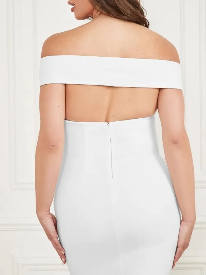 Dresses Women Marciano Dahlia OfftheShoulder Dress Pale Pearl Dresses Women Marciano Dahlia OfftheShoulder Dress Pale Pearl