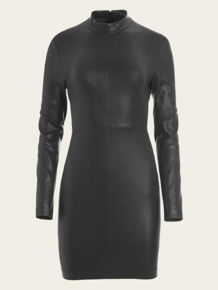 Dresses Women Marciano Elite Leather Dress Black Dresses Women Marciano Elite Leather Dress Black