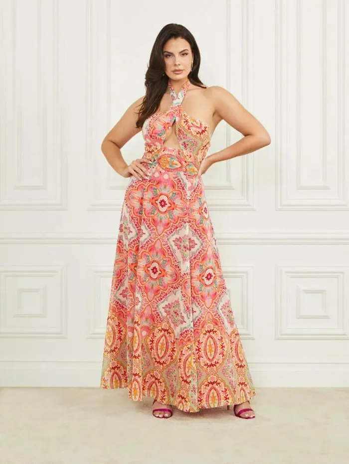 Dresses Women Marciano Normani Halter Maxi Dress Talitha Tile Print