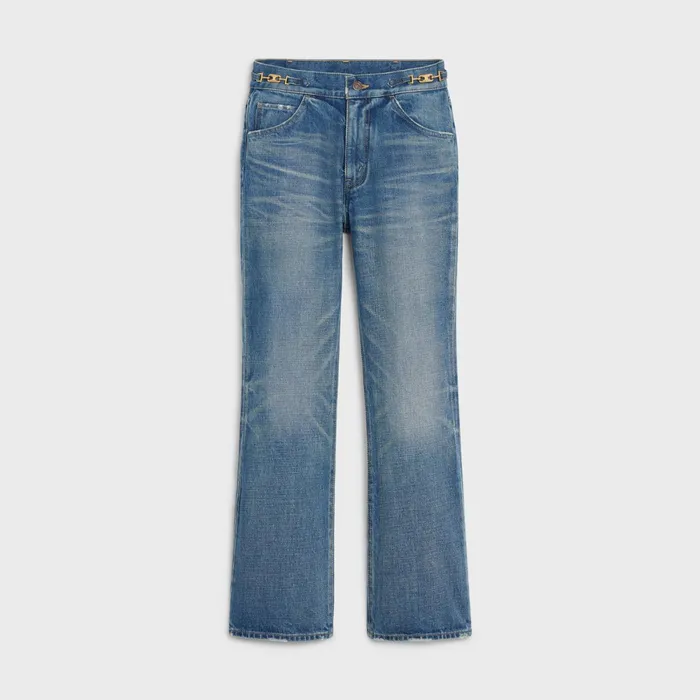 Dylan Flared Jeans With Signature In Union Wash Denim Union Wash Women CELINE PANTS AND SHORTS