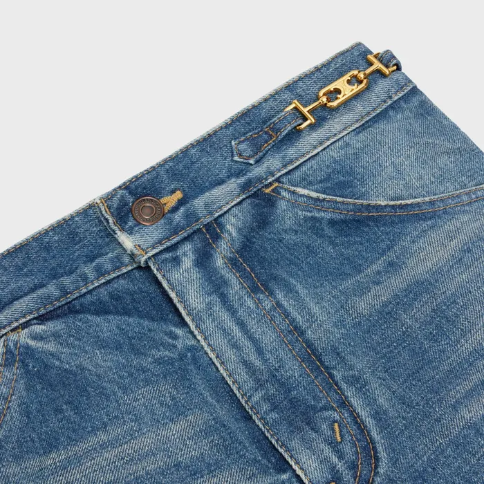 Dylan Flared Jeans With Signature In Union Wash Denim Union Wash Women CELINE PANTS AND SHORTS