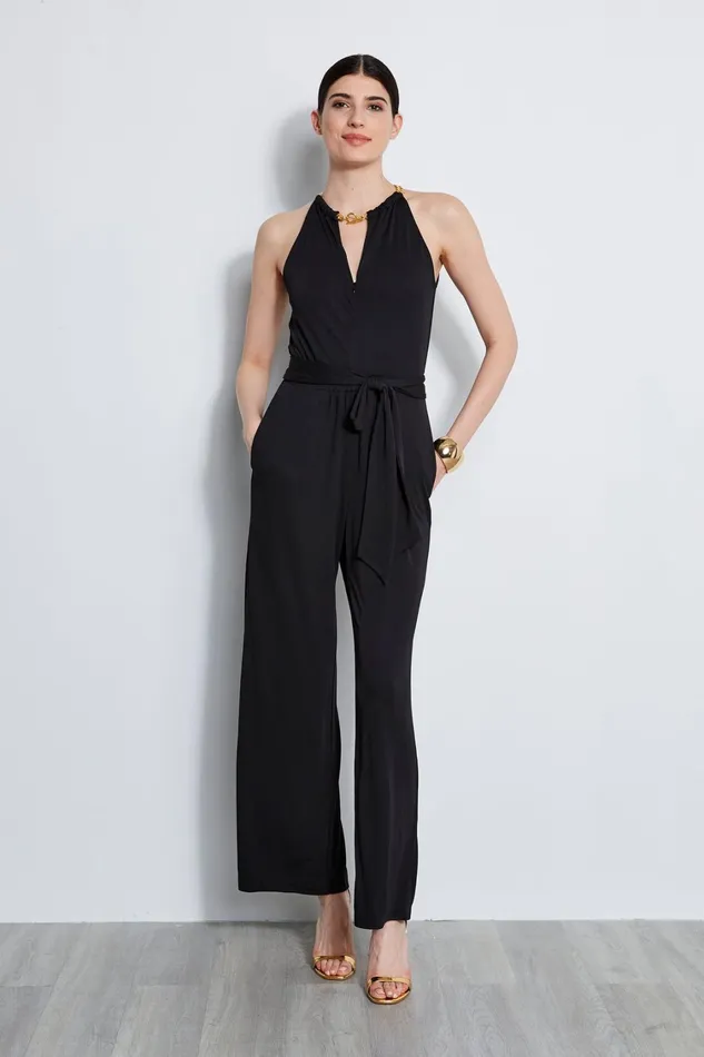 Elie Tahari Dresses and Jumpsuits Chain Jersey Jumpsuit Black 8211 Women