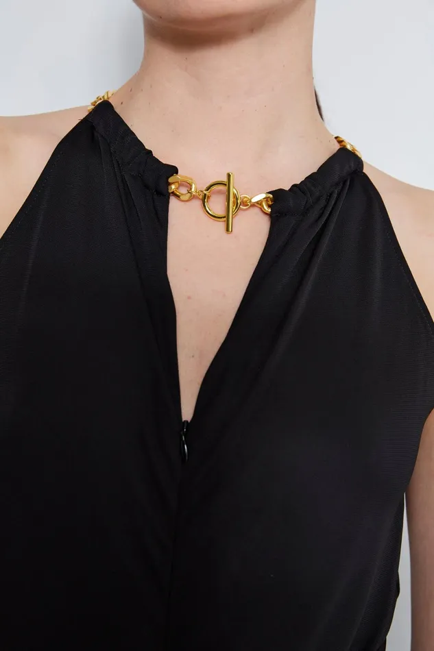 Elie Tahari Dresses and Jumpsuits Chain Jersey Jumpsuit Black 8211 Women