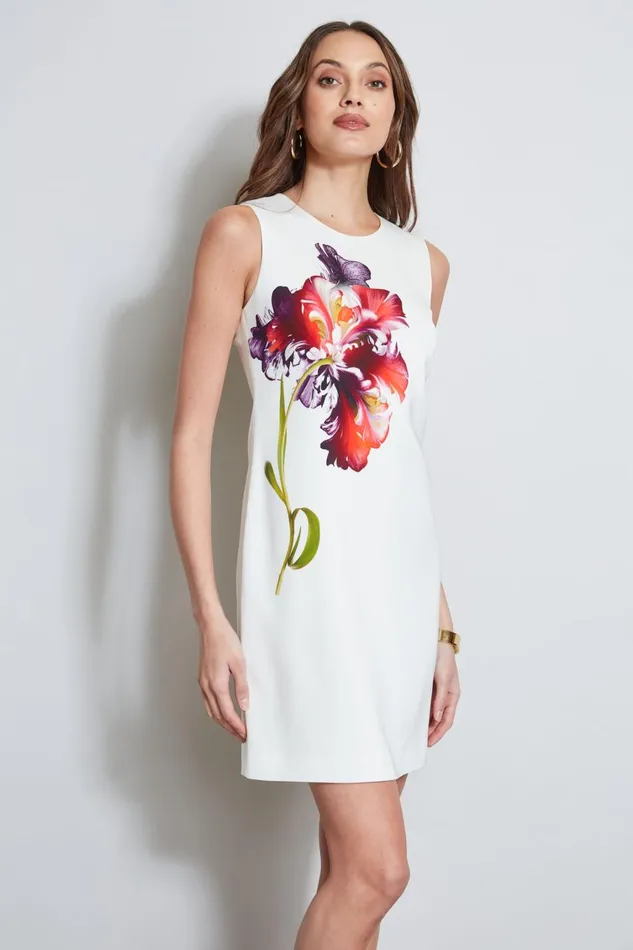 Elie Tahari Dresses and Jumpsuits Digital Floral Shift Dress Foam Multi 8211 Women
