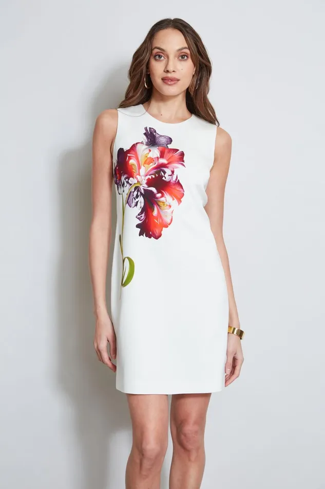 Elie Tahari Dresses and Jumpsuits Digital Floral Shift Dress Foam Multi 8211 Women