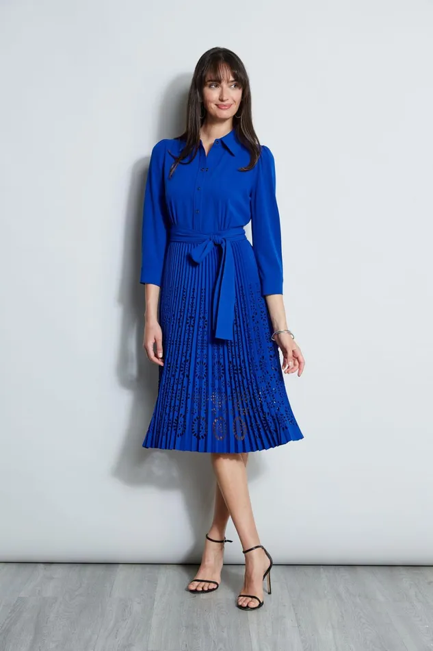 Elie Tahari Dresses and Jumpsuits Pleated Laser Cut Dress Klein Blue 8211 Women Elie Tahari Dresses and Jumpsuits Pleated Laser Cut Dress Klein Blue 8211 Women