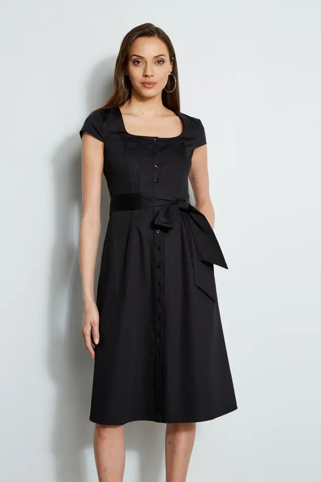 Elie Tahari Dresses and Jumpsuits Poplin Corset Dress Black 8211 Women