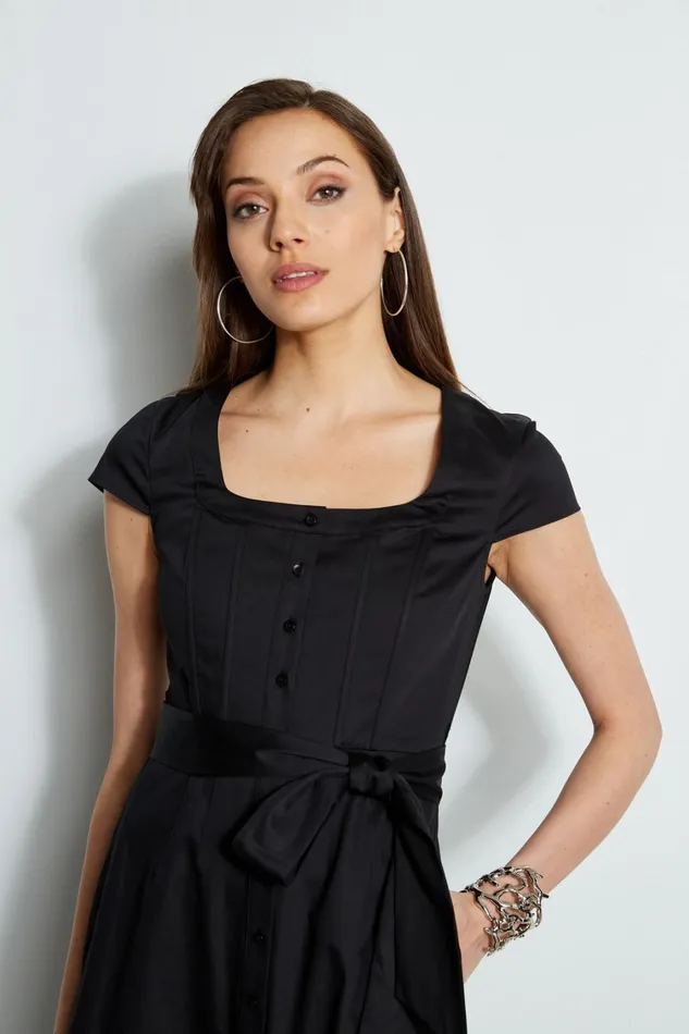 Elie Tahari Dresses and Jumpsuits Poplin Corset Dress Black 8211 Women