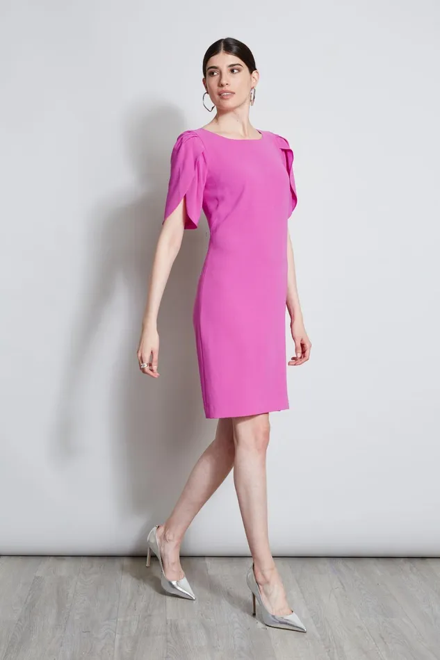 Elie Tahari Dresses and Jumpsuits Slit Sleeve Dress Peony 8211 Women