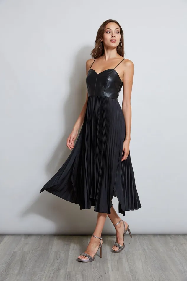 Elie Tahari Dresses and Jumpsuits Vegan Leather Pleated Dress Black 8211 Women Elie Tahari Dresses and Jumpsuits Vegan Leather Pleated Dress Black 8211 Women