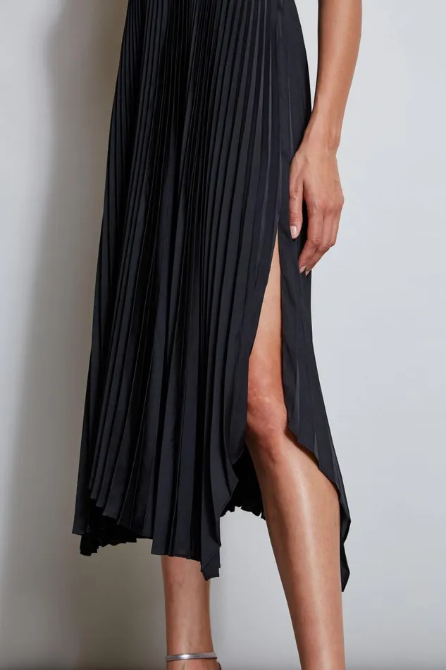 Elie Tahari Dresses and Jumpsuits Vegan Leather Pleated Dress Black 8211 Women