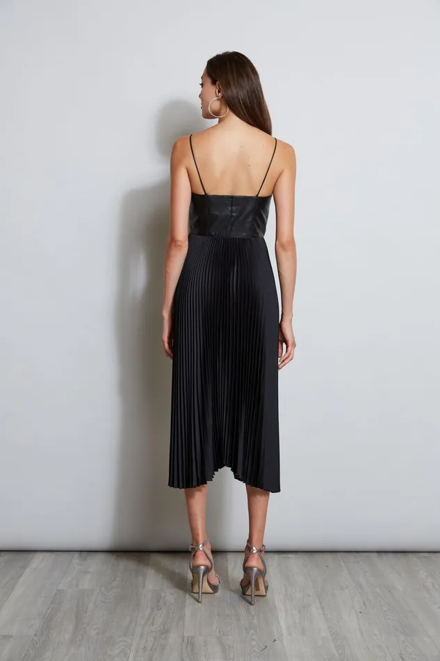 Elie Tahari Dresses and Jumpsuits Vegan Leather Pleated Dress Black 8211 Women