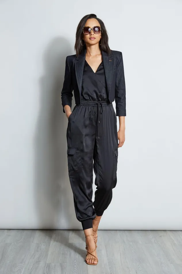 Elie Tahari Jackets and Blazers Cropped Denim Jacket Indigo 8211 Women